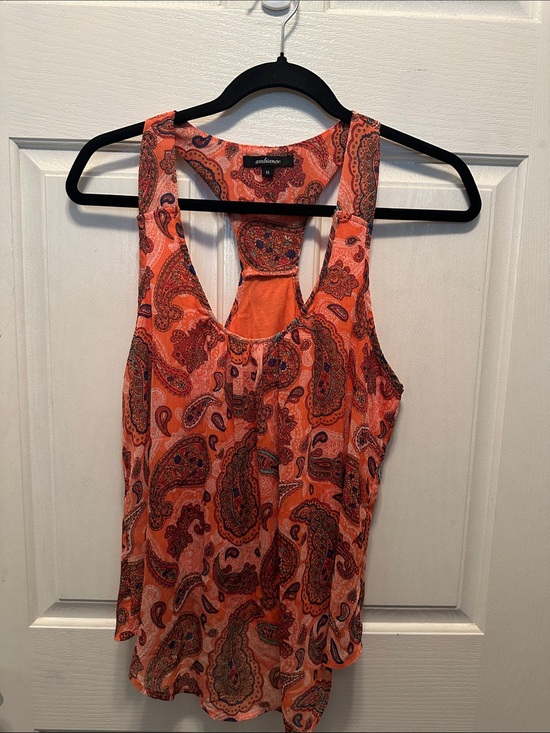 Ambiance Tops - Ambiance Orange Paisley Racerback Tank